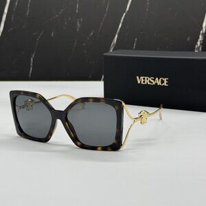 NEW VERSACE VE4502U 108/87 HAVANA GOLD WOMEN SUNGLASSES MOD 4502U 108/87